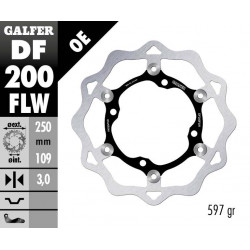 Δισκόπλακα μοτοσυκλέτας εμπρός GALFER πλευστή 250x3mm DF200FLW Δισκόπλακα μοτοσυκλέτας εμπρός GALFER πλευστή 250x3mm DF200FLW