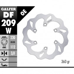 Δισκόπλακα μοτοσυκλέτας εμπρός Galfer WAVE FIXED DISC WAVE FIXED 220x3mm DF209W Δισκόπλακα μοτοσυκλέτας εμπρός Galfer WAVE FIXED DISC WAVE FIXED 220x3mm DF209W