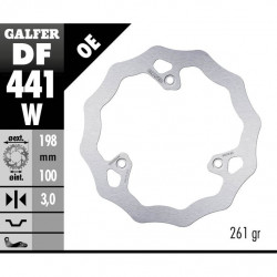 Δισκόπλακα μοτοσυκλέτας εμπρός Galfer WAVE FIXED  DISC WAVE FIXED 198x3mm DF441W
