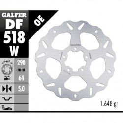 Δισκόπλακα μοτοσυκλέτας εμπρός/πίσω Galfer WAVE FIXED  DISC WAVE FIXED 298x5mm DF518W
