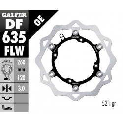 Δισκόπλακα μοτοσυκλέτας εμπρός GALFER πλευστή DF635FLW Δισκόπλακα μοτοσυκλέτας εμπρός GALFER πλευστή DF635FLW