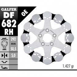 Πίσω δισκόπλακα μοτοσυκλέτας Galfer WAVE SKULL DESIGN FIXED 292x5mm DF682RH
