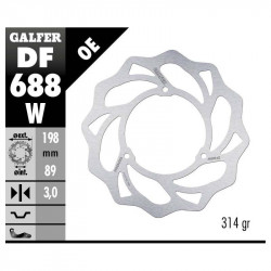 Δισκόπλακα μοτοσυκλέτας εμπρός Galfer WAVE FIXED  DISC WAVE FIXED 198x3mm DF688W