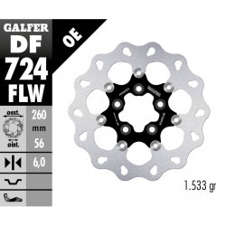 Δισκόπλακα μοτοσυκλέτας πίσω GALFER πλευστή 260x6mm DF724FLW Δισκόπλακα μοτοσυκλέτας πίσω GALFER πλευστή 260x6mm DF724FLW