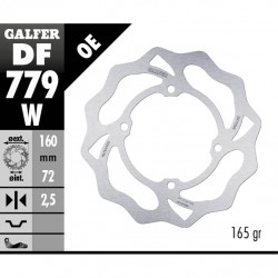 Δισκόπλακα μοτοσυκλέτας εμπρός/πίσω Galfer WAVE FIXED  DISC WAVE FIXED 160x2,5mm DF779W