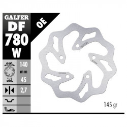 Πίσω δισκόπλακα μοτοσυκλέτας Galfer WAVE FIXED  DISC WAVE FIXED 140x2,7mm DF780W