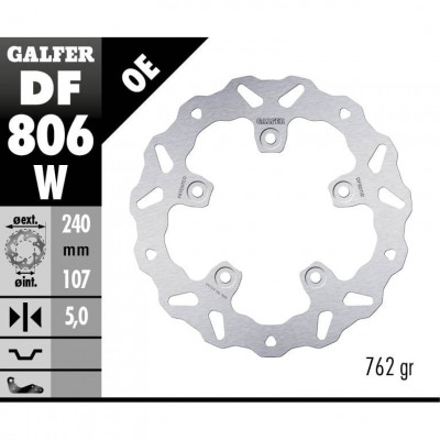 Πίσω δισκόπλακα μοτοσυκλέτας Galfer WAVE FIXED  DISC WAVE FIXED 240x5mm DF806W