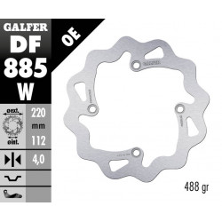 Πίσω δισκόπλακα μοτοσυκλέτας Galfer WAVE FIXED  DISC WAVE FIXED 220x4mm DF885W