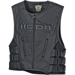 Δερμάτινο γιλέκο μηχανής ICON VEST RED D3O