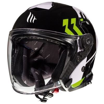 Κράνος μηχανής MT THUNDER 3 VENUS A6 GLOSS PEARL FLUO GREEN JET-OPEN FACE