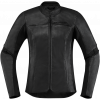Γυναικείο δερμάτινο μπουφάν μηχανής OVERLORD LEATHER - BLACK