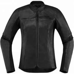 Γυναικείο δερμάτινο μπουφάν μηχανής OVERLORD LEATHER - BLACK