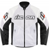 Μπουφάν μηχανής ICON MESH AF LEATHER CE WHITE