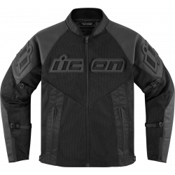 Μπουφάν μηχανής ICON MESH AF LEATHER CE BLACK