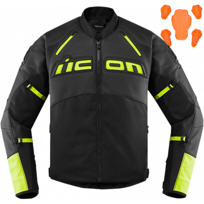 Μπουφάν μηχανής ICON CONTRA2 LEATHER HI-VIZ