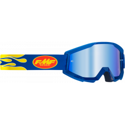 Μάσκα μηχανής motocross FMF PowerCore Flame Mirror Blue