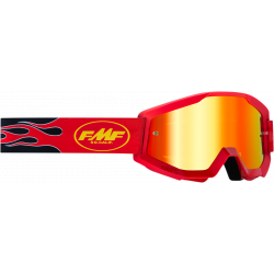 Μάσκα μηχανής motocross FMF PowerCore Flame Mirror Red