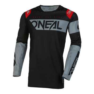 Μπλούζα μηχανής motocross O'NEAL PRODIGY FIVE TWO V.23 ΜΑΥΡΟ/ΓΚΡΙ