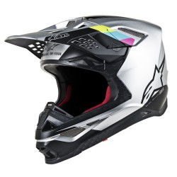 Κράνος μηχανής ALPINESTARS SM8 Contact MX ΑΣΗΜΙ/ΜΑΥΡΟ