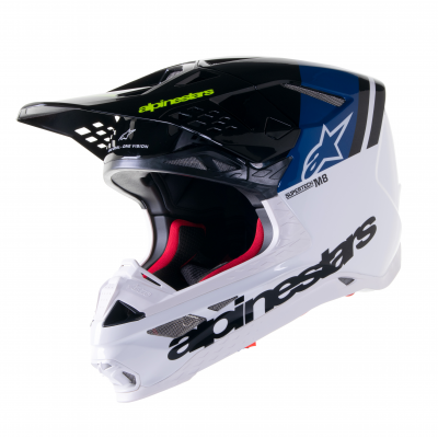 Κράνος μηχανής ALPINESTARS SM8 RADIUM 2 ΜΑΥΡΟ/ΜΠΛΕ/ΑΣΠΡΟ
