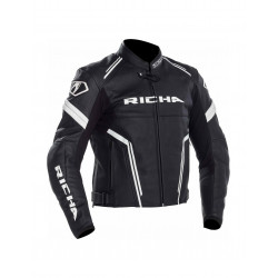 Δερμάτινο μπουφάν μηχανής RICHA ASSEN ΜΑΥΡΟ/ΑΣΠΡΟ