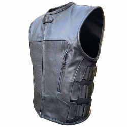 Δερμάτινο γιλέκο μηχανής ROADER BLACK