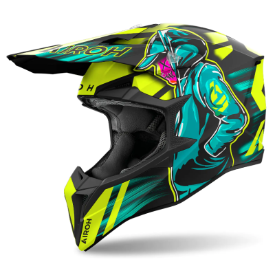 Κράνος motocross AIROH WRAAAP CYBER YELLOW MATT