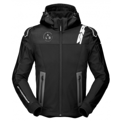 Υφασμάτινο μπουφάν μηχανής SPIDI HOODIE WARRIOR BLACK/WHITE