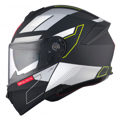 Κράνος μηχανής MT GENESIS TALO B2 MATT BLACK/WHITE/YELLOW FLUO FLIP-UP