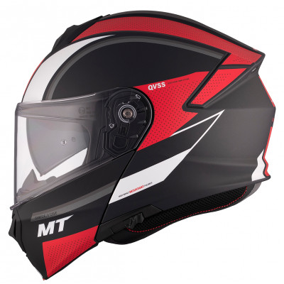 Κράνος μηχανής MT GENESIS CAVE A5 MATT BLACK/WHITE/RED FLIP-UP