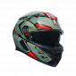 Κράνος μηχανής AGV K3 - DECEPT MATT ΜΑΥΡΟ/ΠΡΑΣΙΝΟ/ΚΟΚΚΙΝΟ thumb