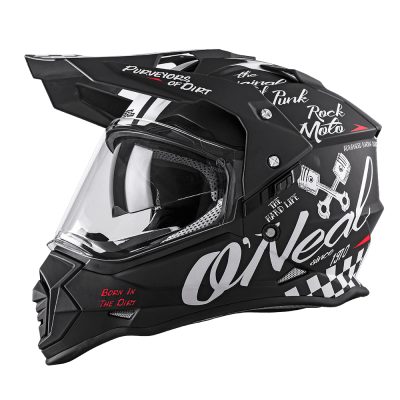 Κράνος μηχανής motocross O'NEAL SIERRA II TORMENT V.23 BLACK/WHITE