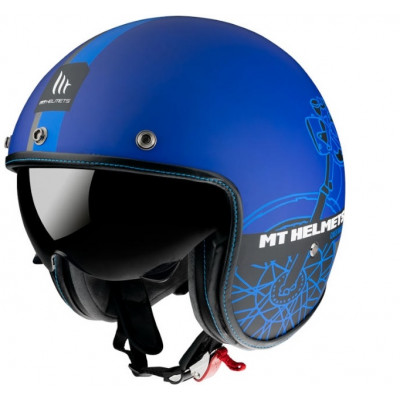 Κράνος μηχανής MT LE MANS 2 CAFE RACER MATT BLUE JET-OPEN FACE