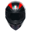 Κράνος μηχανής AGV K1 S WARMUP ΜΑΤ ΜΑΥΡΟ/ΚΟΚΚΙΝΟ thumb