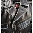 Δερμάτινο μπουφάν μηχανής CHOPPER BLACK/GREY thumb