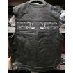 Δερμάτινο γιλέκο μηχανής SKULL BLACK thumb