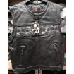 Δερμάτινο γιλέκο μηχανής SKULL BLACK thumb