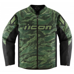 Υφασμάτινο μπουφάν μοτοσυκλέτας ICON HOOLIGAN CE TIGER`S BLOOD GREEN