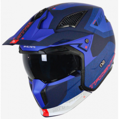 Κράνος μηχανής MT STREETFIGHTER S TOTEM C17 ΜΑΤ 2PEARL BLUE MODULAR