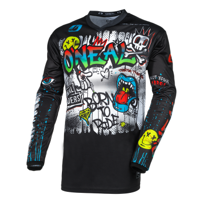 Παιδική μπλούζα motocross O'NEAL ELEMENT RANCID ΜΑΥΡΟ/ΛΕΥΚΟ