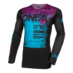 Μπλούζα motocross O'NEAL MAYHEM SCARZ BLACK/BLUE V.24