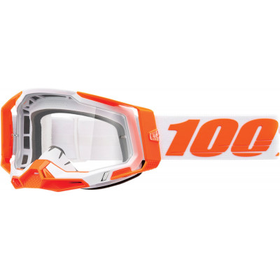 Μάσκα μοτοσυκλέτας για motocross 100% RACECRAFT ORANGE CLEAR