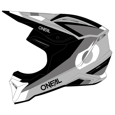 Κράνος motocross O'NEAL 1SERIES STREAM ΜΑΥΡΟ/ΓΚΡΙ V.24