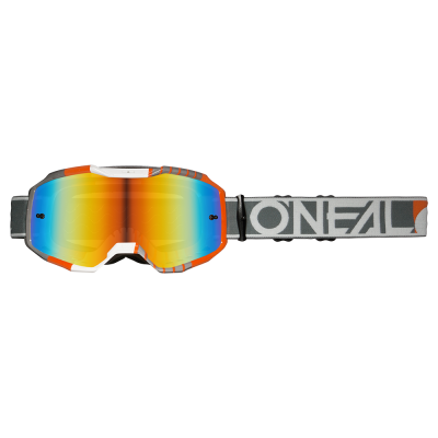 Μάσκα μοτοσυκλέτας για motocross O'NEAL B-10 DUPLEX WHITE/GRAY/ORANGE - RADIUM RED V.24