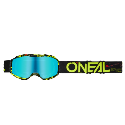 Παιδική μάσκα motocross O'NEAL B-10 ATTACK ΜΑΥΡΟ/NEON ΚΙΤΡΙΝΟ - RADIUM ΜΠΛΕ V.24