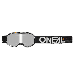 Παιδική μάσκα motocross O'NEAL B-10 ATTACK ΜΑΥΡΟ/ΛΕΥΚΟ - SILVER MIRROR V.24