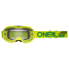 Μάσκα motocross O'NEAL B-10 SOLID NEON YELLOW - CLEAR V.24