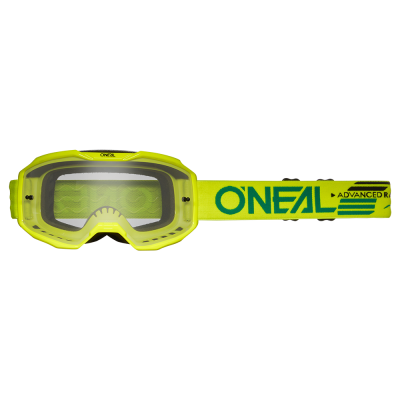 Μάσκα μοτοσυκλέτας για motocross O'NEAL B-10 SOLID NEON YELLOW - CLEAR V.24