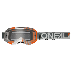 Μάσκα motocross O'NEAL B-10 DUPLEX WHITE/GRAY/ORANGE - CLEAR V.24