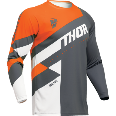 Μπλούζα motocross THOR SECTOR CHECKER GRAY/ORANGE